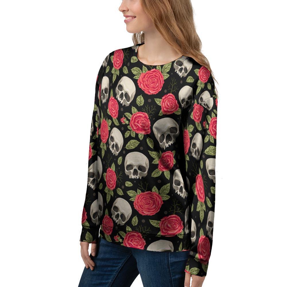 Rose Skull Women's Sweatshirt-grizzshop