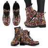 Load image into Gallery viewer, Rose Sugar Skull Skeleton Girly Floral Pattern Print Women Leather Boots-grizzshop