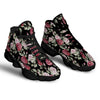 Rose Valentine's Day Print Pattern Black Basketball Shoes-grizzshop