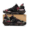 Rose Valentine's Day Print Pattern Black Gym Shoes-grizzshop