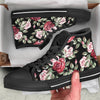 Rose Valentine's Day Print Pattern Black High Top Shoes-grizzshop