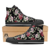 Rose Valentine's Day Print Pattern Black High Top Shoes-grizzshop