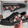 Rose Valentine's Day Print Pattern Black Low Top Shoes-grizzshop