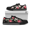 Rose Valentine's Day Print Pattern Black Low Top Shoes-grizzshop