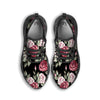 Rose Valentine's Day Print Pattern Black Running Shoes-grizzshop