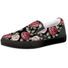 Rose Valentine's Day Print Pattern Black Slip On Shoes-grizzshop