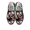 Rose Valentine's Day Print Pattern Black Slip On Shoes-grizzshop