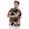 Rose Valentine's Day Print Pattern Men's Short Sleeve Shirts-grizzshop