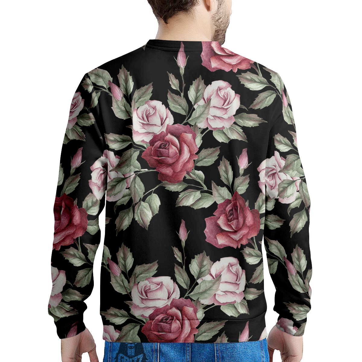 Rose Valentine's Day Print Pattern Men's Sweatshirt-grizzshop