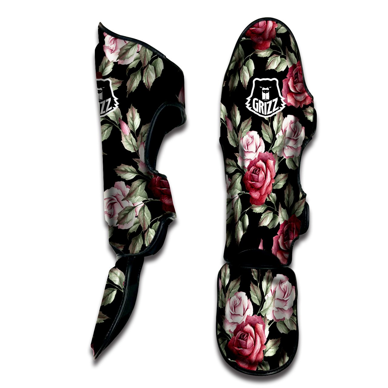 Rose Valentine's Day Print Pattern Muay Thai Shin Guards-grizzshop