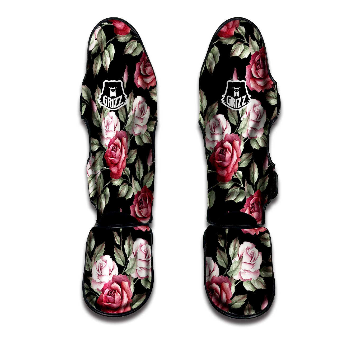 Rose Valentine's Day Print Pattern Muay Thai Shin Guards-grizzshop