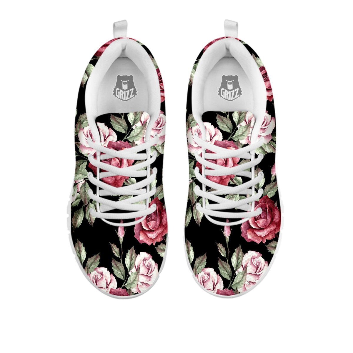 Rose Valentine's Day Print Pattern White Sneaker-grizzshop