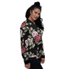 Rose Valentine's Day Print Pattern Women's Bomber Jacket-grizzshop