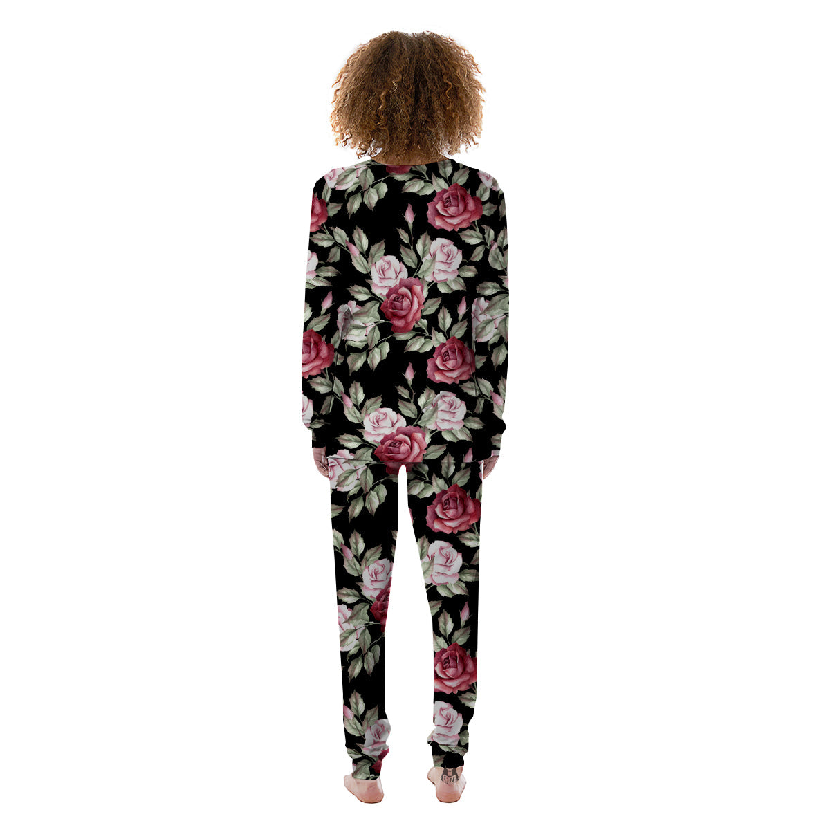 Rose Valentine's Day Print Pattern Women's Pajamas-grizzshop