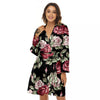 Rose Valentine's Day Print Pattern Women's Robe-grizzshop