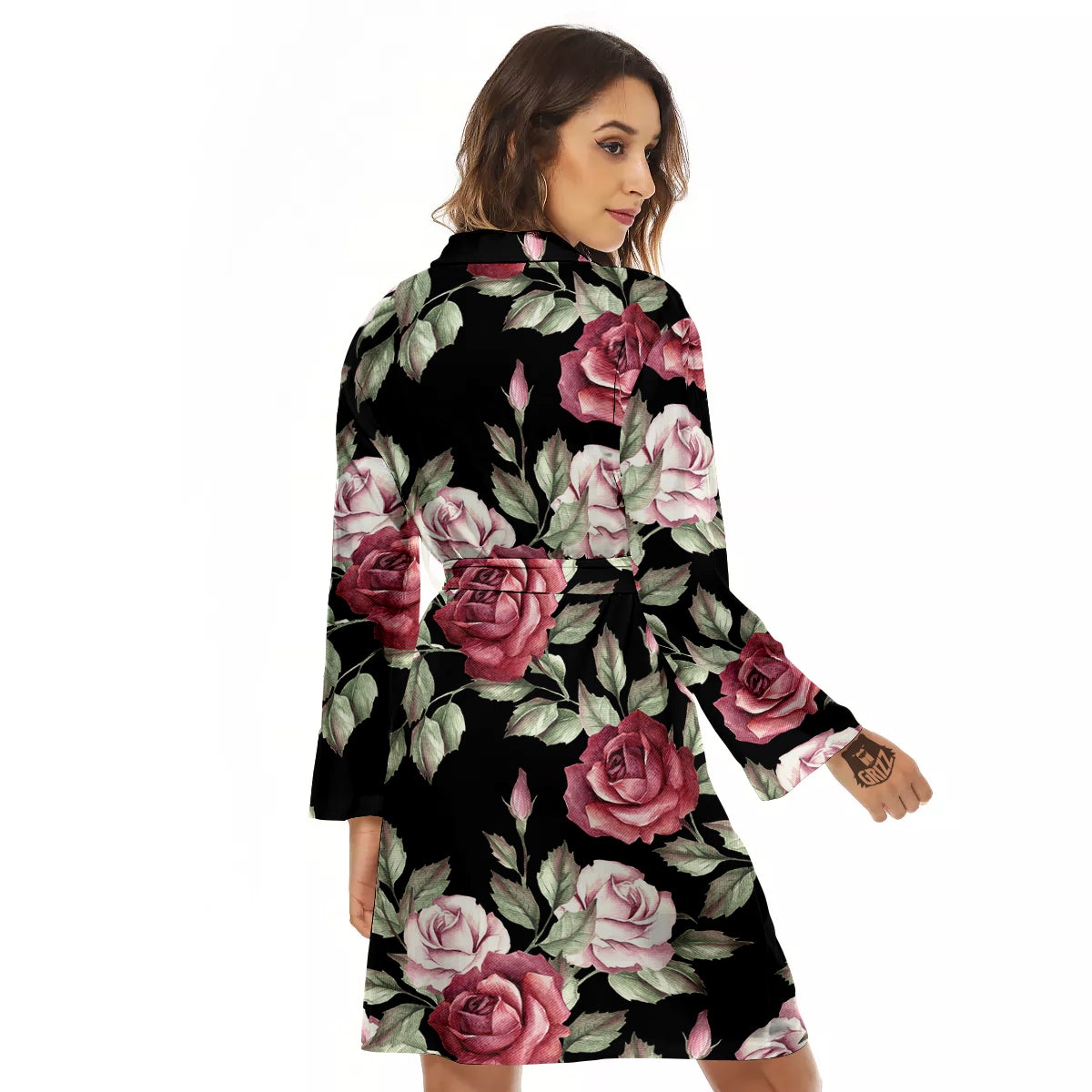 Rose Valentine's Day Print Pattern Women's Robe-grizzshop