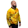 Rose Yellow Print Men's Bomber Jacket-grizzshop