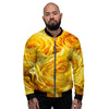 Rose Yellow Print Men's Bomber Jacket-grizzshop