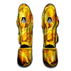 Rose Yellow Print Muay Thai Shin Guards-grizzshop