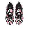 Rose Zigzag Pink Print Pattern Black Sneaker-grizzshop