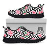 Rose Zigzag Pink Print Pattern Black Sneaker-grizzshop