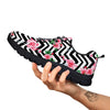 Rose Zigzag Pink Print Pattern Black Sneaker-grizzshop