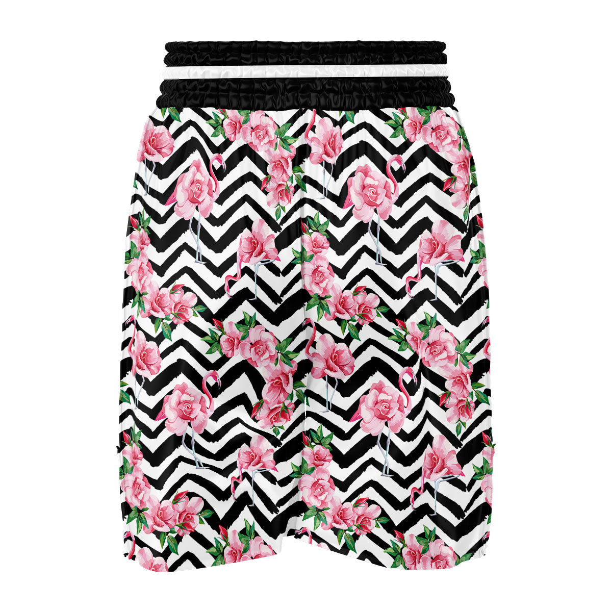 Rose Zigzag Pink Print Pattern Boxing Shorts-grizzshop
