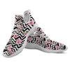 Rose Zigzag Pink Print Pattern White Athletic Shoes-grizzshop