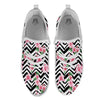 Rose Zigzag Pink Print Pattern White Athletic Shoes-grizzshop