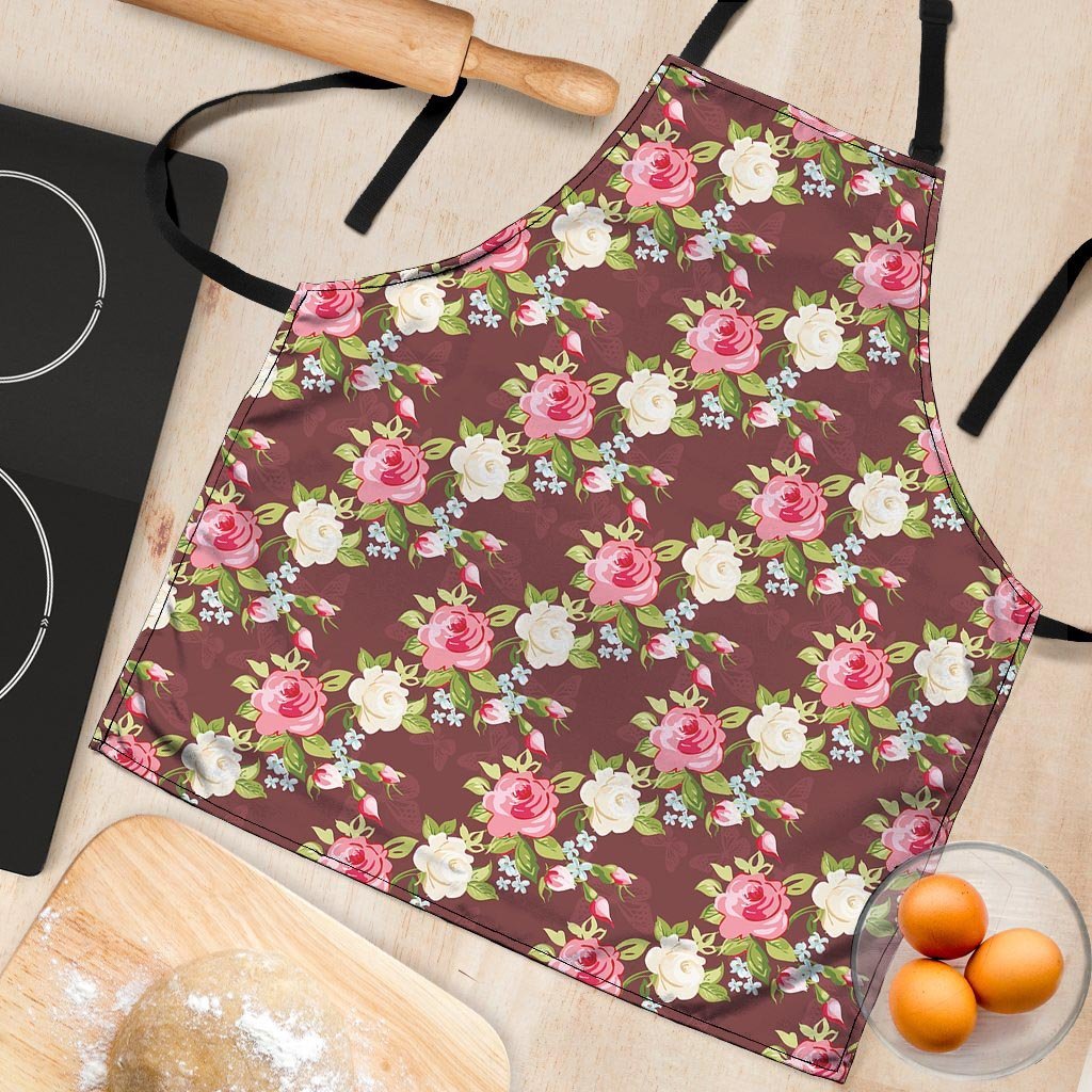 Rose Floral Print Women's Apron-grizzshop