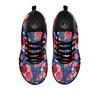 Roses Floral Red Violet Print Pattern Black Sneaker-grizzshop