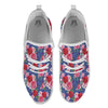 Roses Floral Red Violet Print Pattern White Athletic Shoes-grizzshop