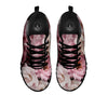 Roses Floral Retro Pink Print Black Sneaker-grizzshop