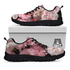 Roses Floral Retro Pink Print Black Sneaker-grizzshop