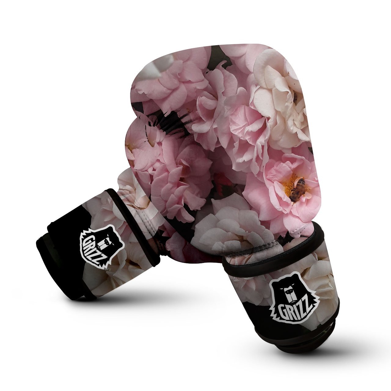 Roses Floral Retro Pink Print Boxing Gloves-grizzshop