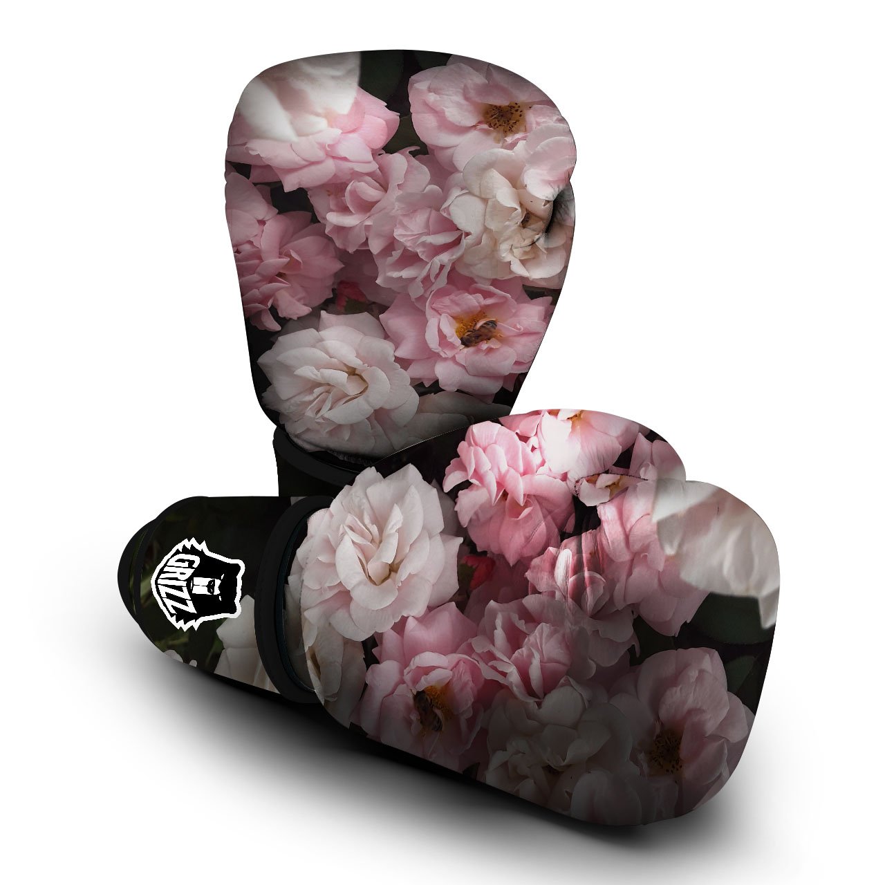 Roses Floral Retro Pink Print Boxing Gloves-grizzshop