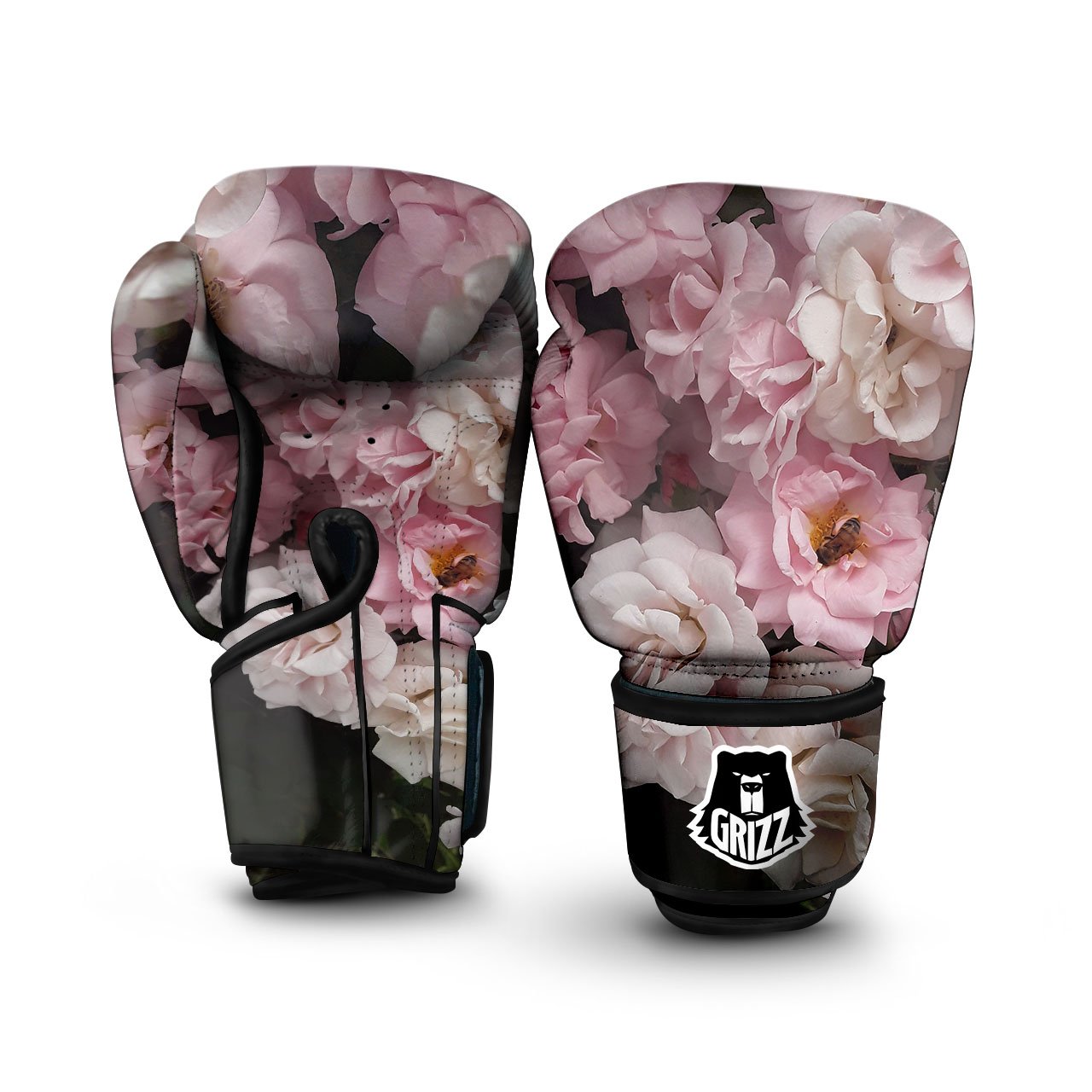 Roses Floral Retro Pink Print Boxing Gloves-grizzshop