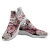 Roses Floral Retro Pink Print White Athletic Shoes-grizzshop