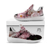 Roses Floral Retro Pink Print White Athletic Shoes-grizzshop