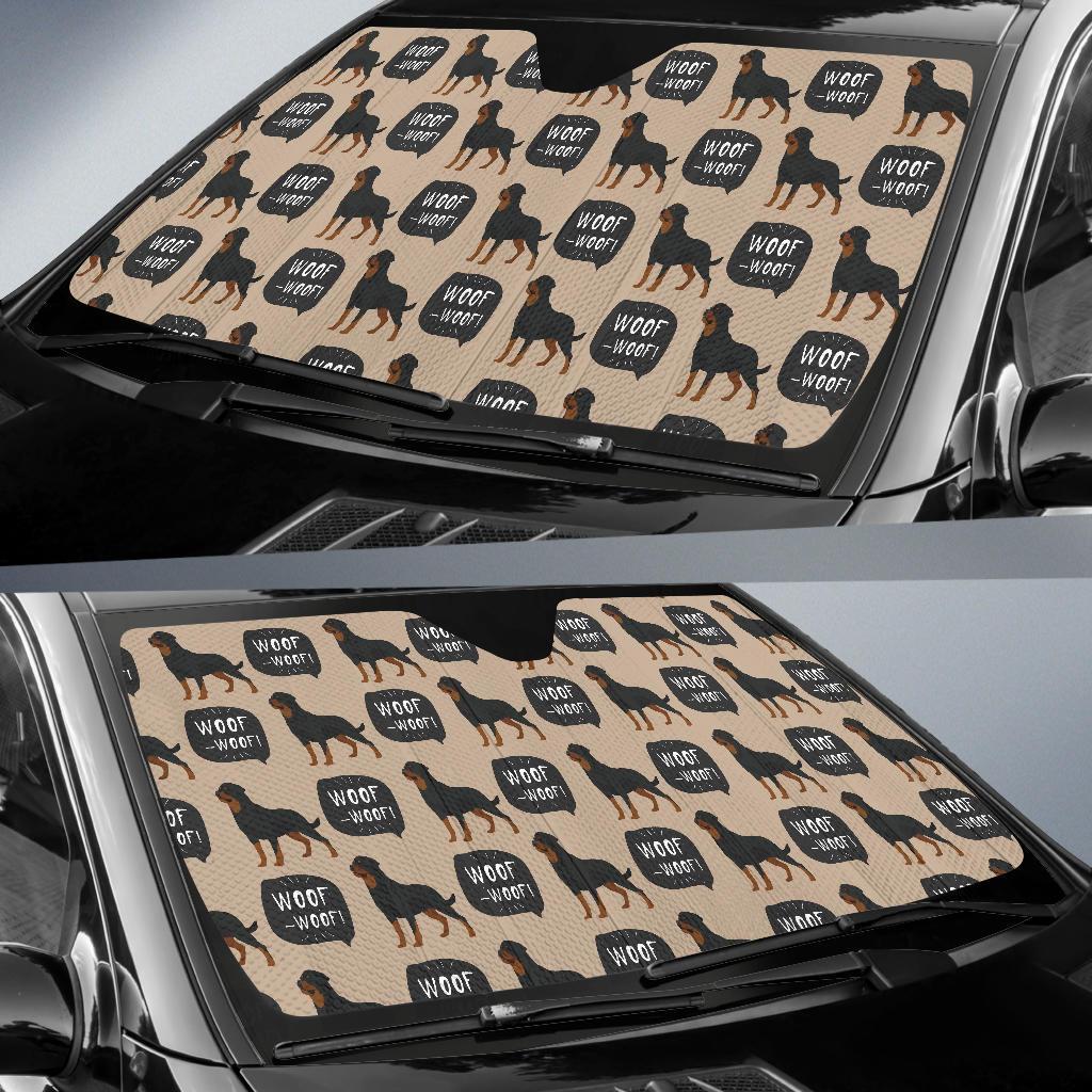 Rottweiler Dog Pattern Print Car Sun Shade-grizzshop