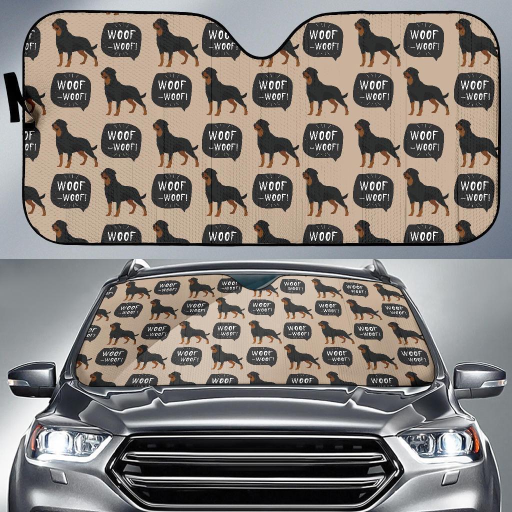 Rottweiler Dog Pattern Print Car Sun Shade-grizzshop