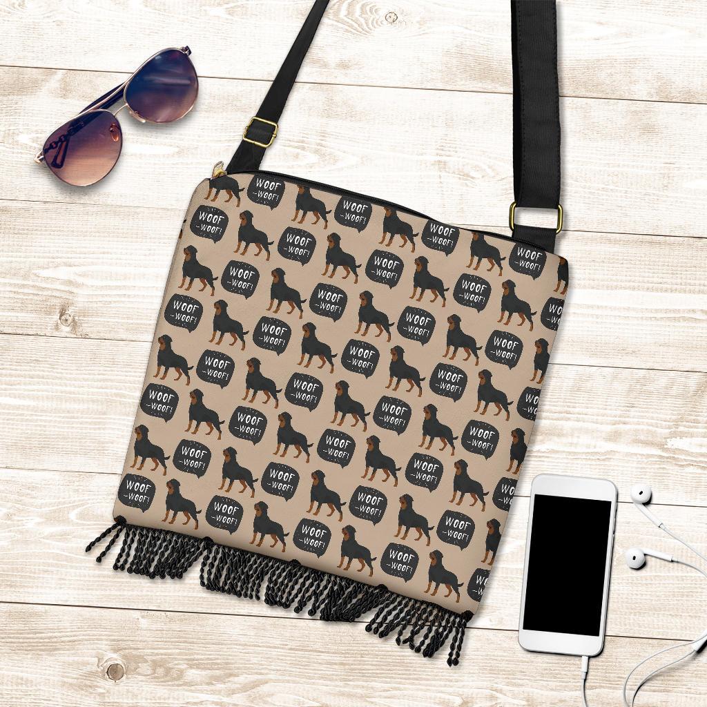 Rottweiler Dog Pattern Print Crossbody Bags-grizzshop