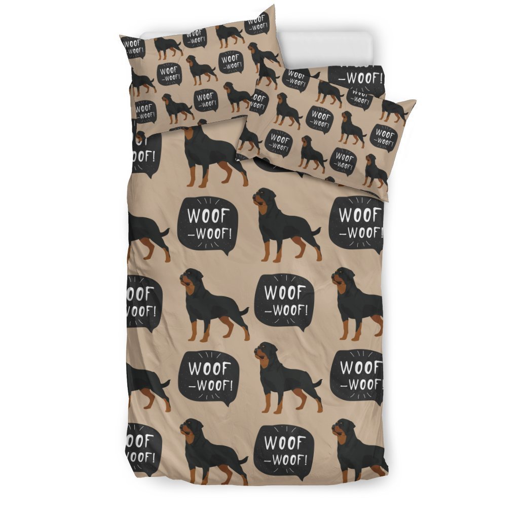 Rottweiler Dog Pattern Print Duvet Cover Bedding Set-grizzshop