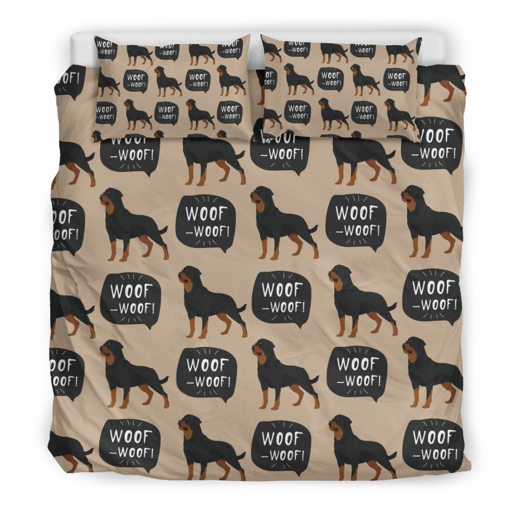 Rottweiler Dog Pattern Print Duvet Cover Bedding Set-grizzshop