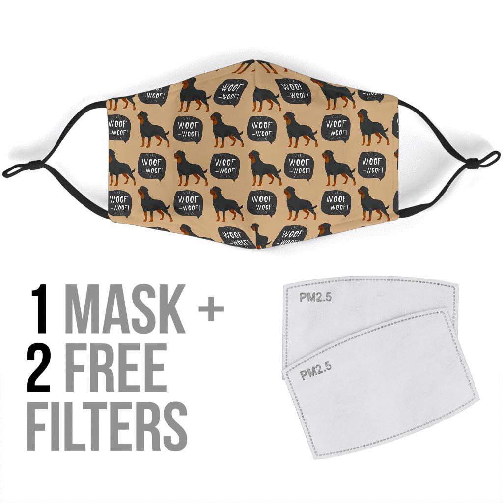 Rottweiler Dog Pattern Print Face Mask-grizzshop