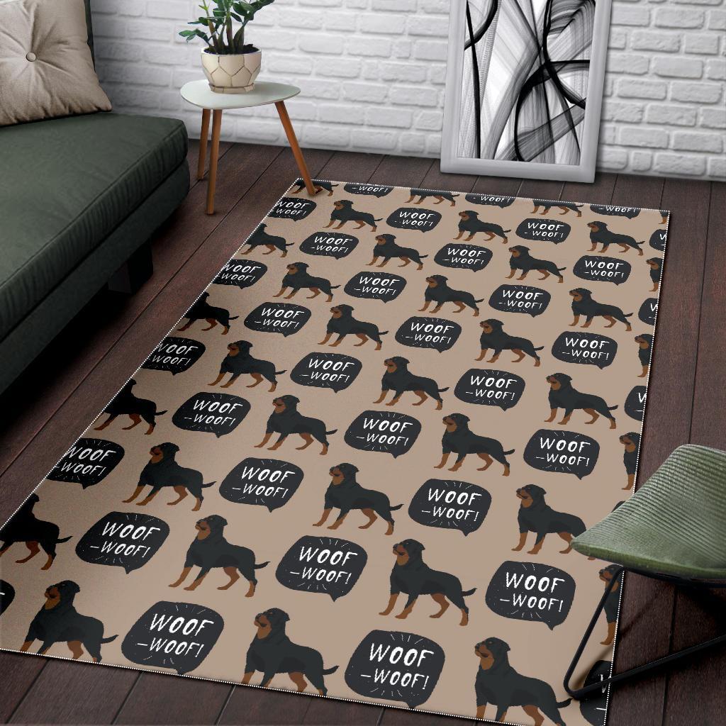 Rottweiler Dog Pattern Print Floor Mat-grizzshop