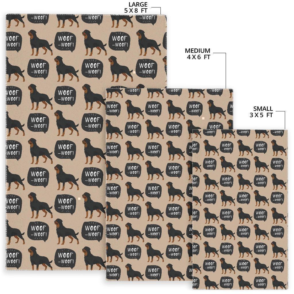 Rottweiler Dog Pattern Print Floor Mat-grizzshop