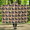 Rottweiler Dog Pattern Print Hooded Blanket-grizzshop