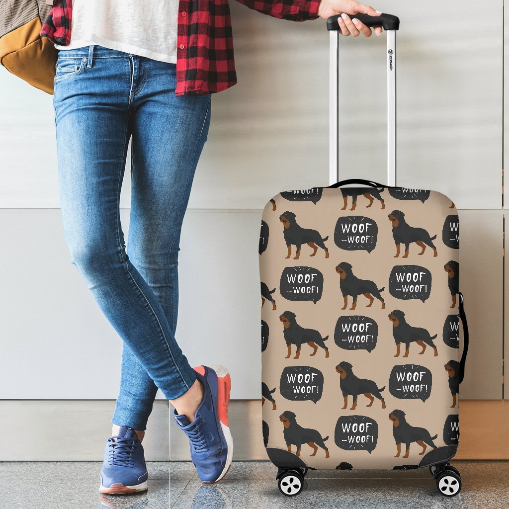 Rottweiler Dog Pattern Print Luggage Cover Protector-grizzshop