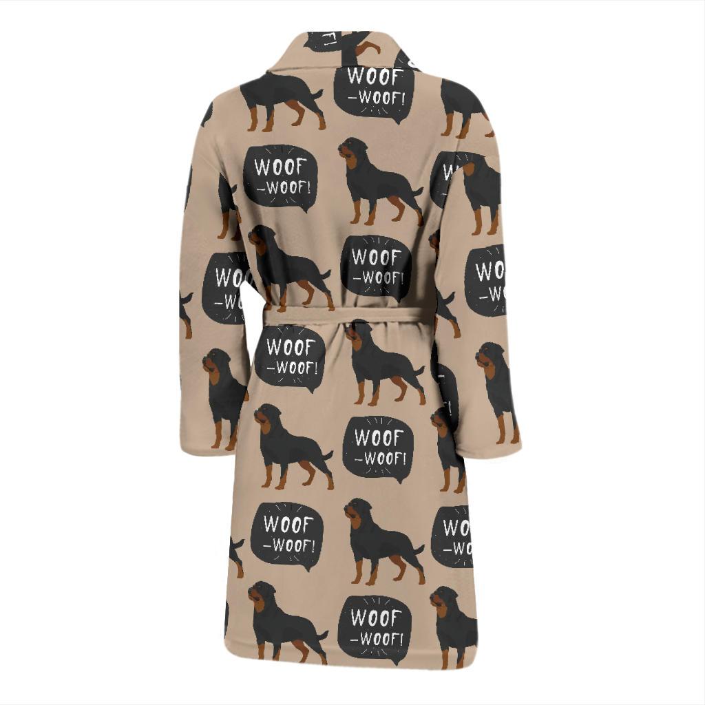 Rottweiler Dog Pattern Print Men Long Robe-grizzshop